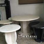 Marble rounded side tables Designed and produced by Maldini Granite and Marbles Nigeria LTD.